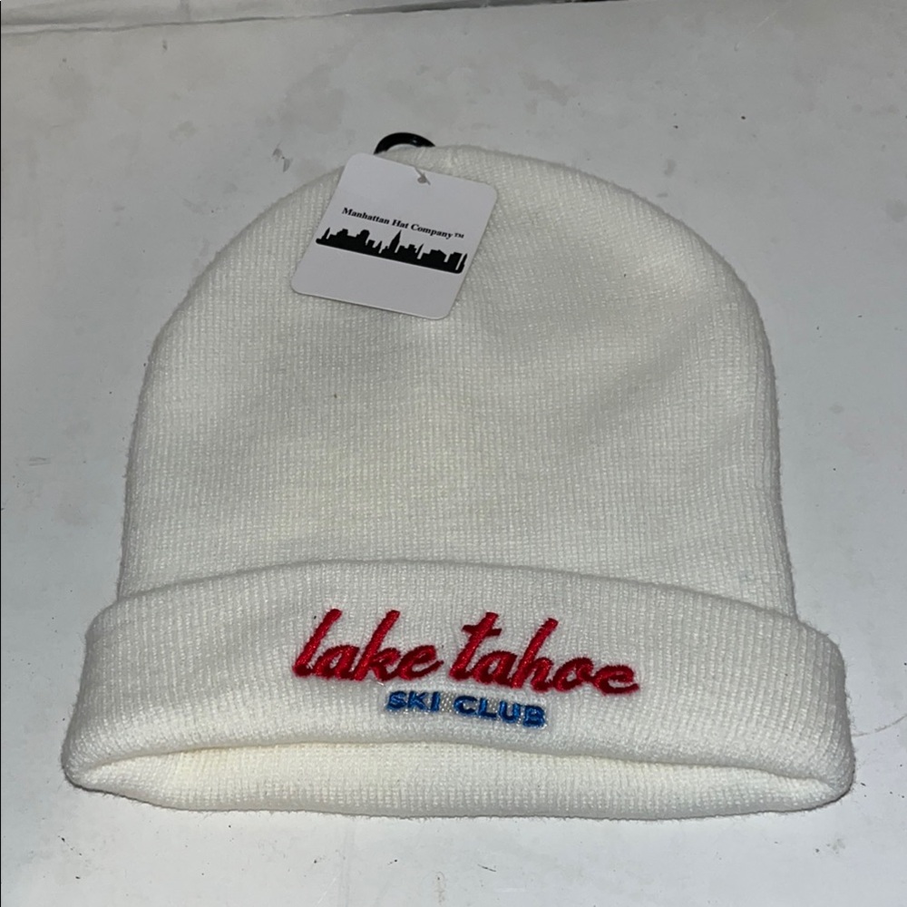 Lake Tahoe Ski Club Kids White Beanie